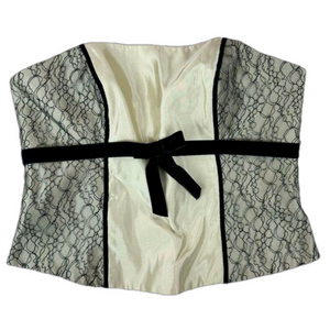 Vintage David's Bridal Women's Corset Top Size 12 Multicolor Lace Strapless